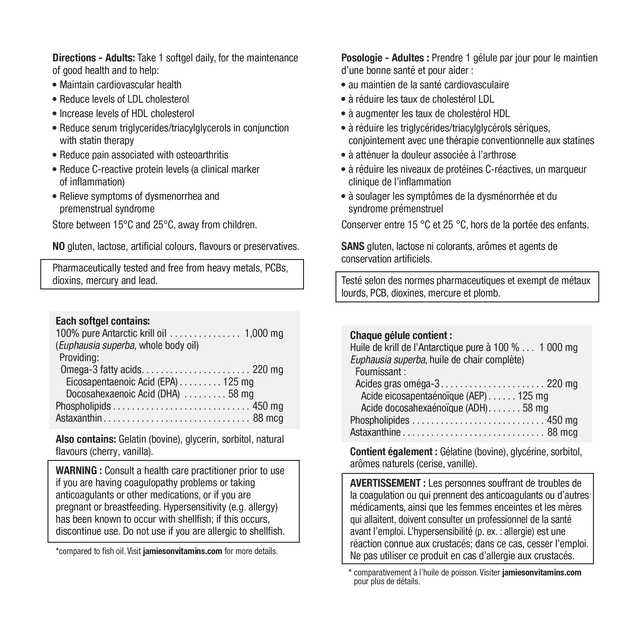 Jamieson Omega Complete Pure Krill Oil Ultra Strength 30 Capsules