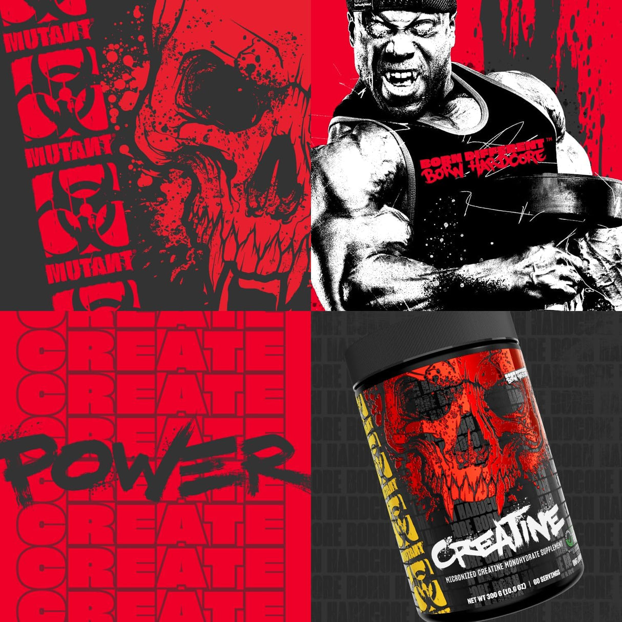 Mutant Creatine - Creatine Monohydrate Micronized Powder - 60 Servings- 300 g