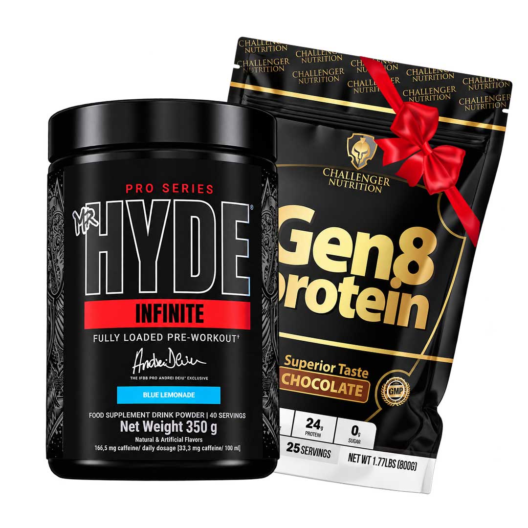 ProSupps Mr. HYDE Infinite Fully Dosed Pre-Workout 350gm | 40 Servings & Challenger Nutrition Gen 8 Protein 800gm 25 Servings