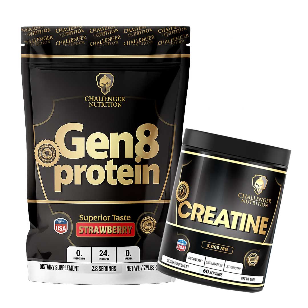 Challenger Nutrition Gen 8 Protein 800gm 25 Servings & Challenger Nutrition Creatine Powder | 60 Servings