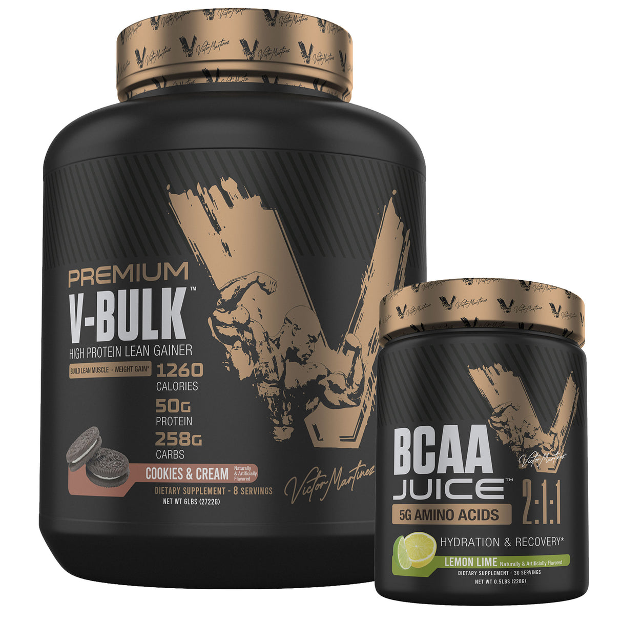 Premium V-Bulk High Protein Lean Gainer 6 LBS (2.7 KG) & BCAA Juice 5g Amino Acids | 30 Servings