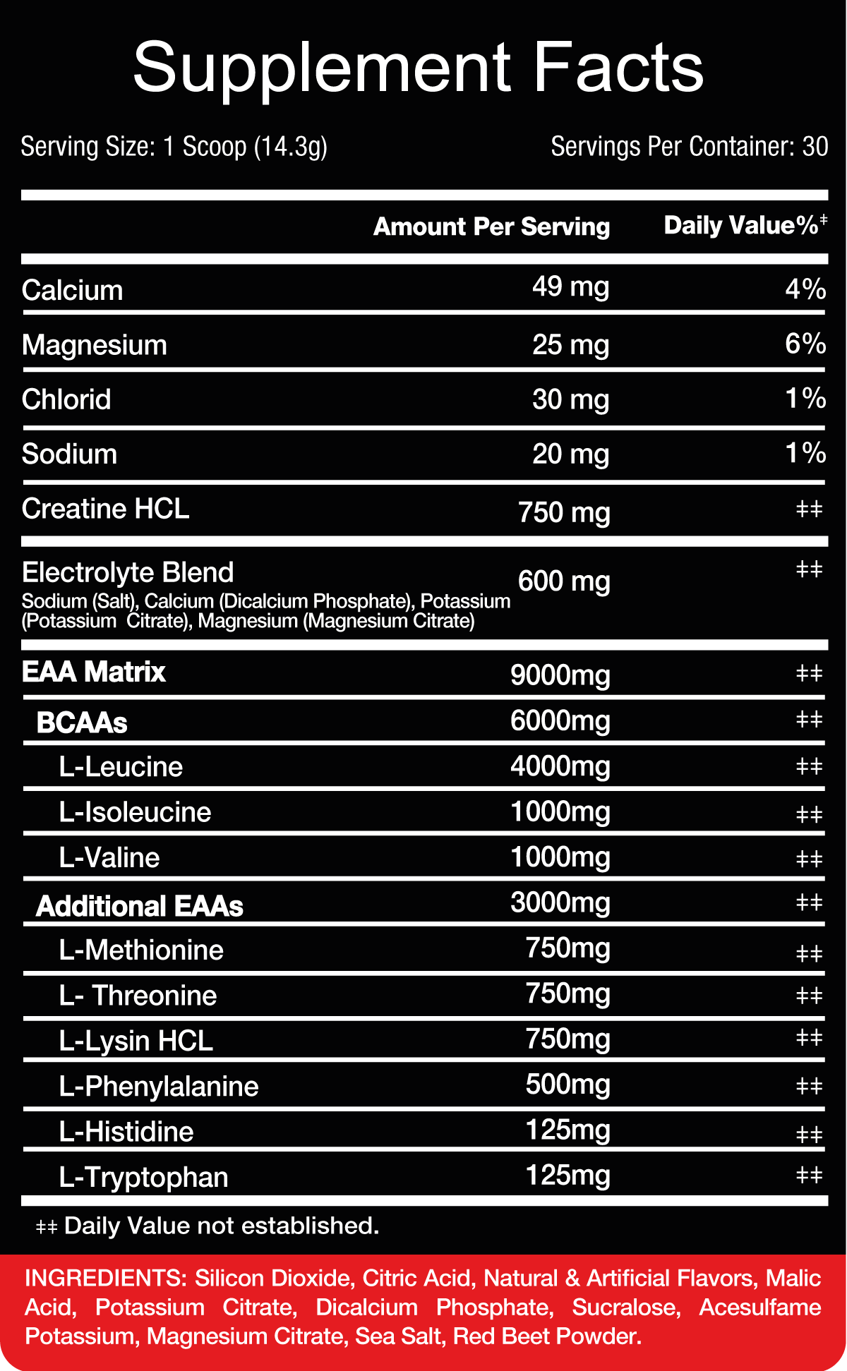 RedRex EAA + Creatine HCL - Hydrate, Recover, Build. 30 Servings