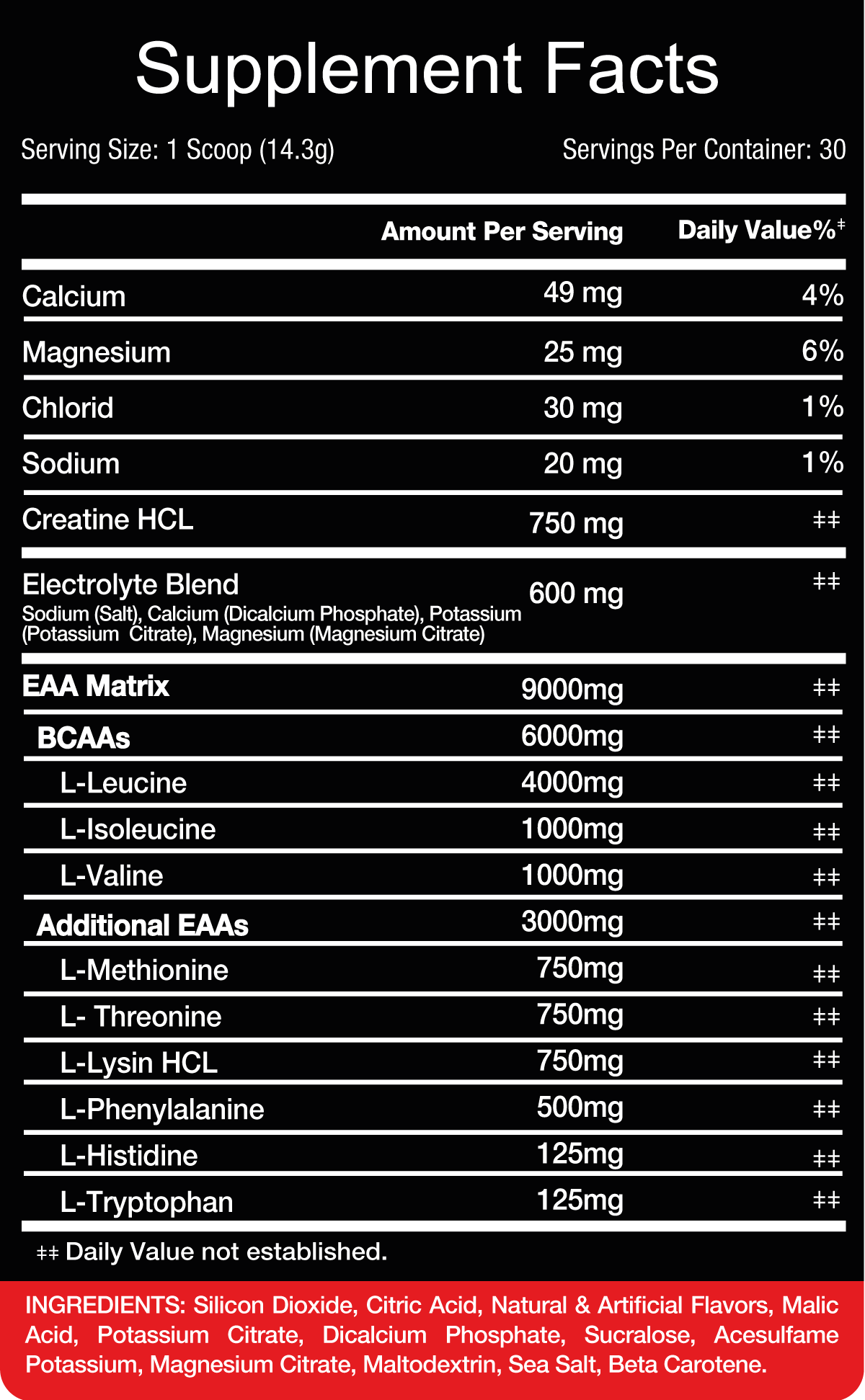 RedRex EAA + Creatine HCL - Hydrate, Recover, Build. 30 Servings