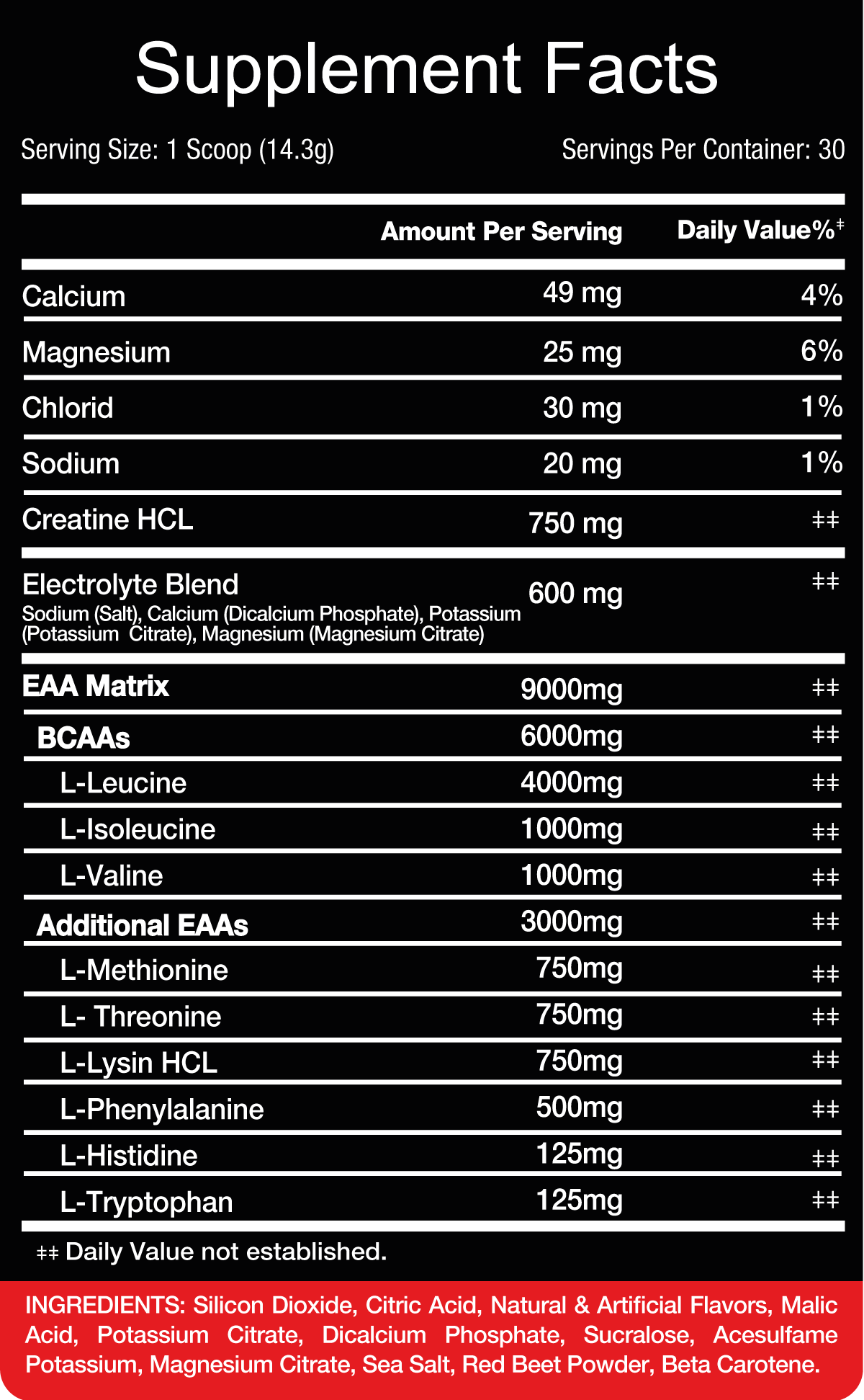 RedRex EAA + Creatine HCL - Hydrate, Recover, Build. 30 Servings