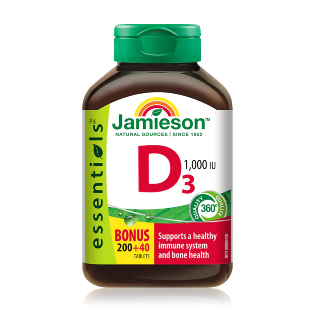 Jamieson Vitamin D3 1,000 IU - 200+40 Tablets