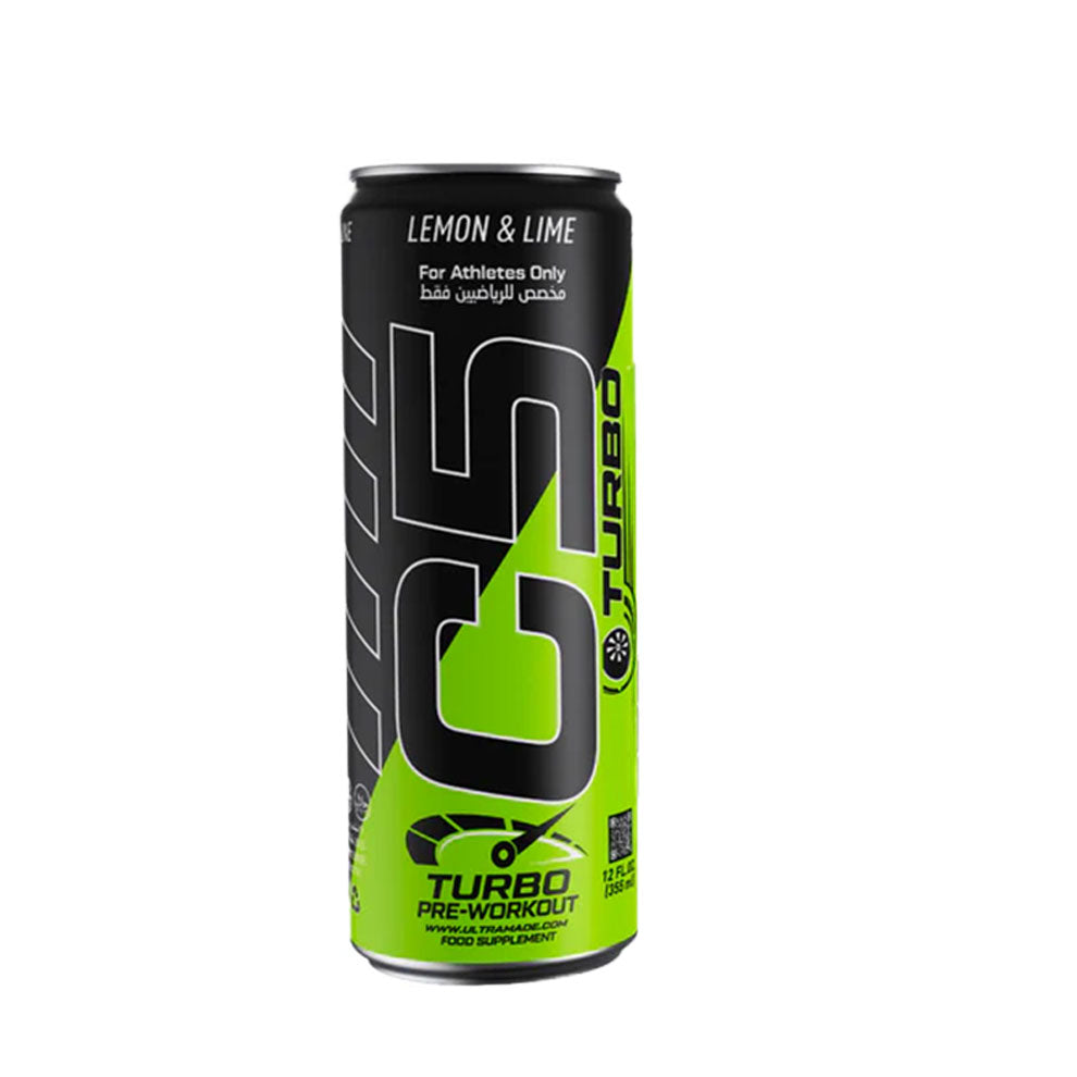 Ultramade C5 Turbo Pre-Workout Drink – 355 ml | 200 mg Caffeine - Lemon & Lime