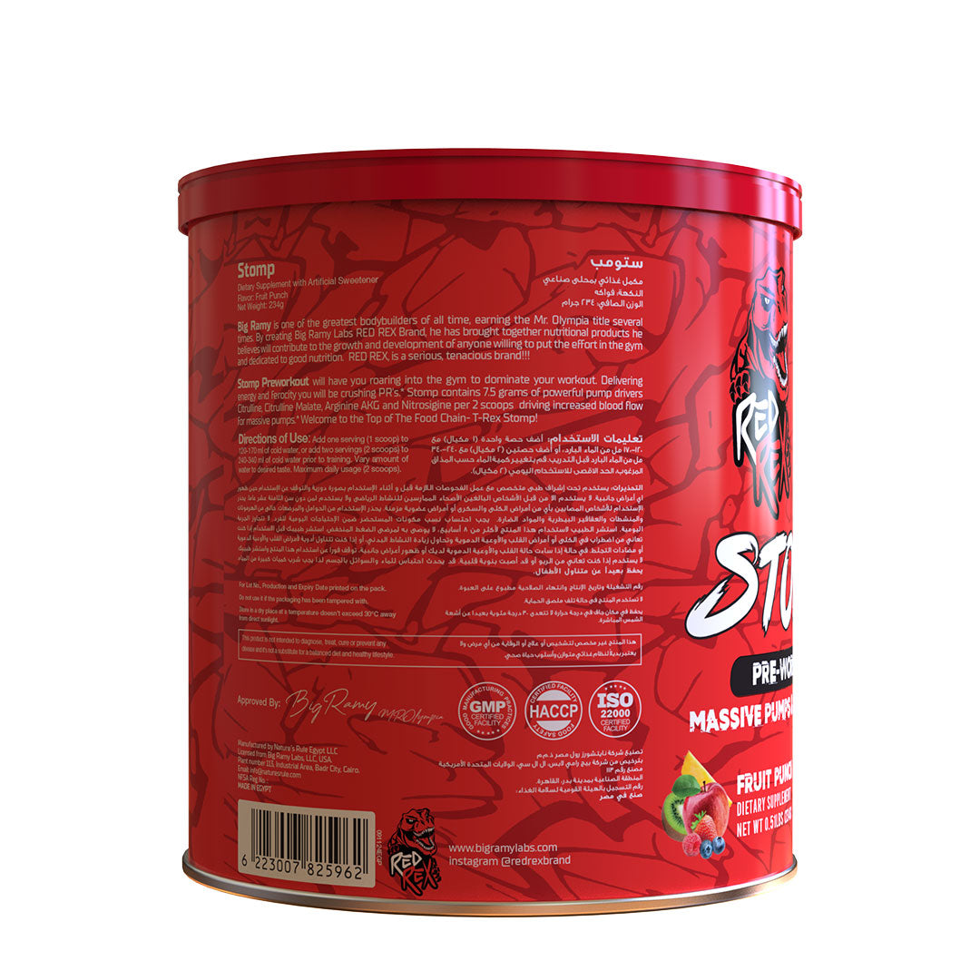 RedRex Stomp Pre Workout - Massive Pump & Endurance 26 Servings 234g