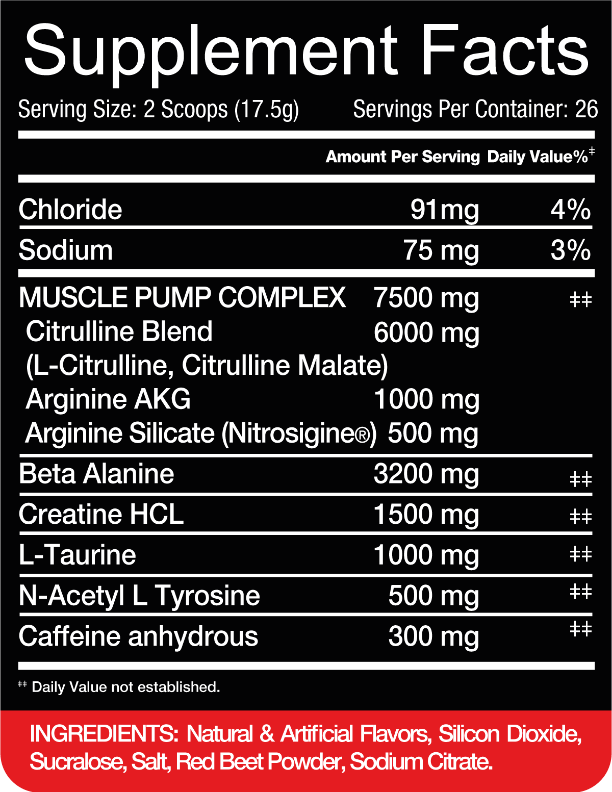 RedRex Stomp Pre Workout - Massive Pump & Endurance 26 Servings