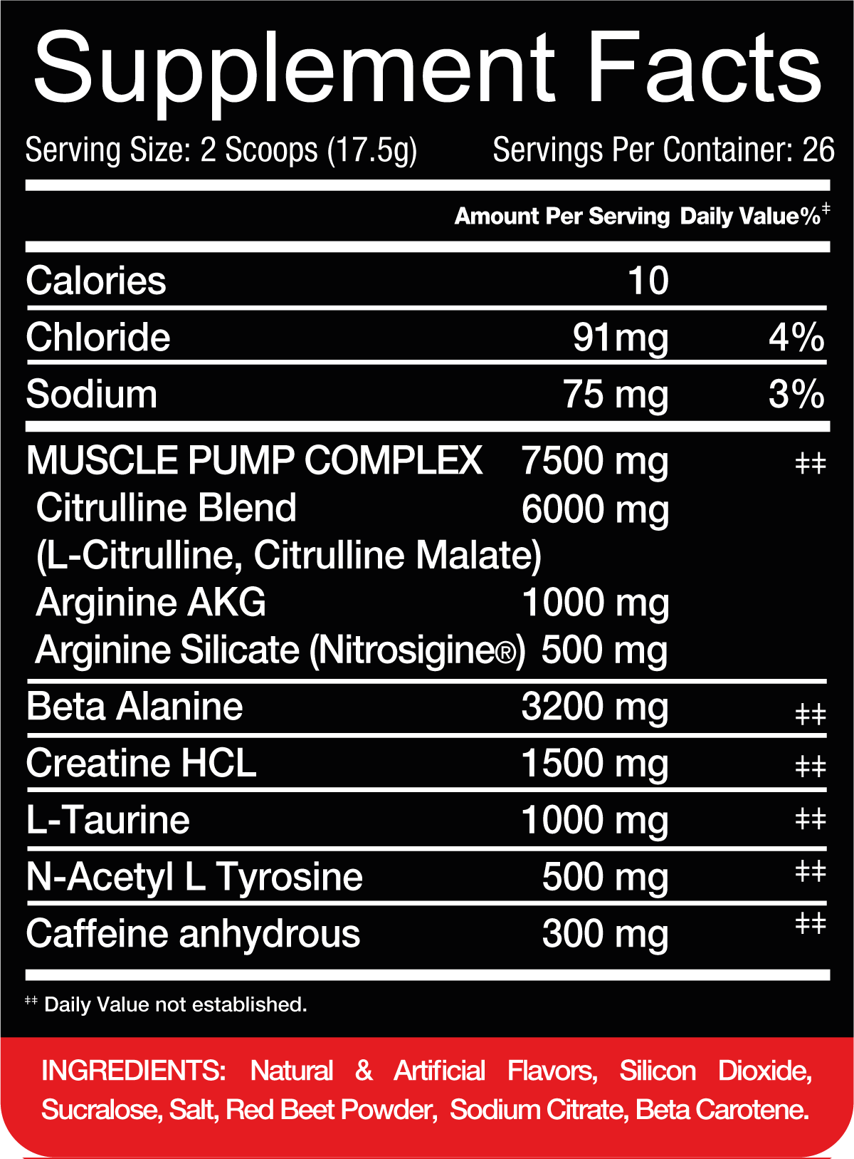RedRex Stomp Pre Workout - Massive Pump & Endurance 26 Servings