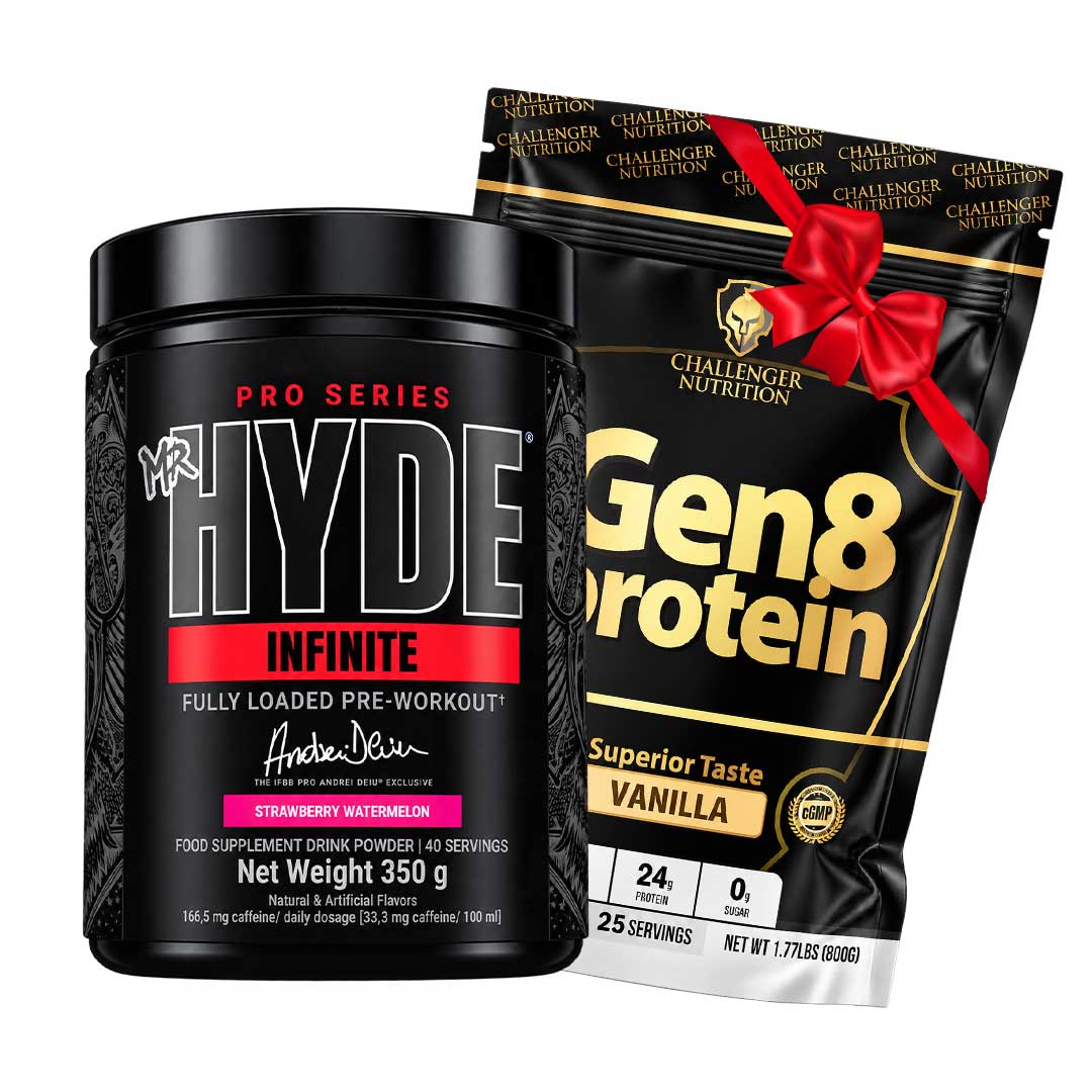 ProSupps Mr. HYDE Infinite Fully Dosed Pre-Workout 350gm | 40 Servings & Challenger Nutrition Gen 8 Protein 800gm 25 Servings
