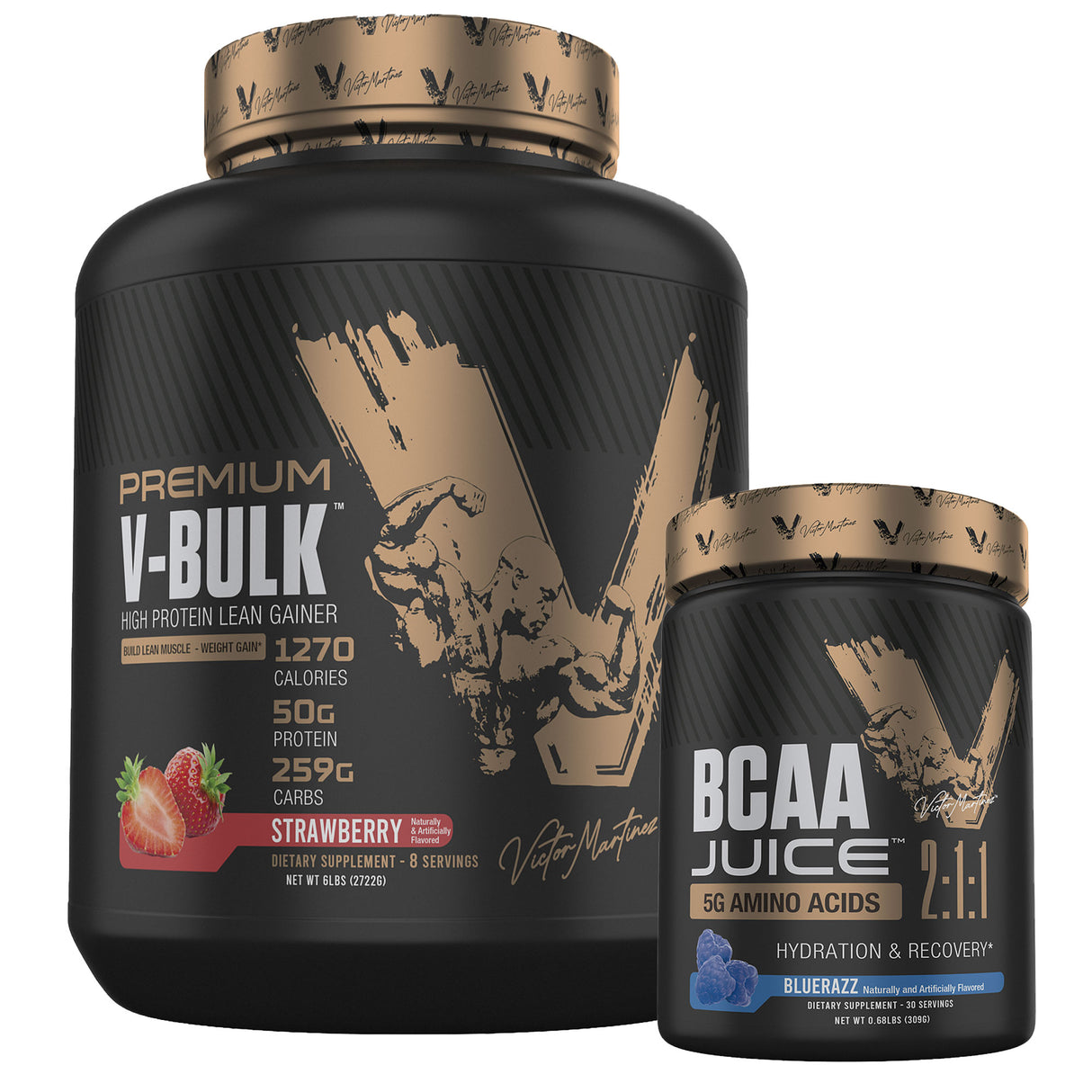Premium V-Bulk High Protein Lean Gainer 6 LBS (2.7 KG) & BCAA Juice 5g Amino Acids | 30 Servings