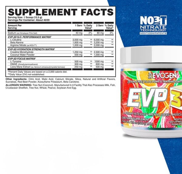 EVP-3D Non-Stim Pre-Workout | 40 Srevings