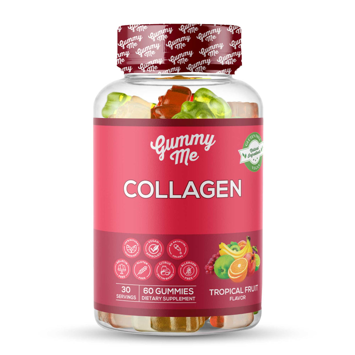 Collagen Tropical Fruit Flavor 60 Gummies