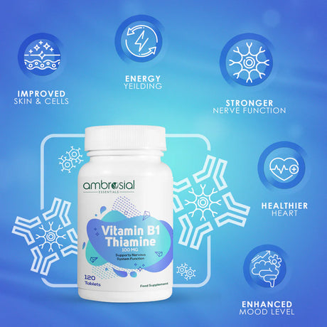 Ambrosial Vitamin B1 Thiamine 100mg