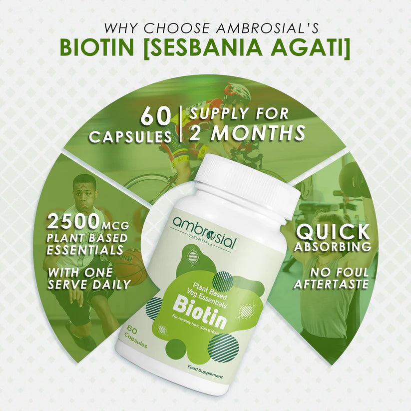 أمبروزيال - مكمل البيوتين لنمو الشعر 2500 ميكروغرام