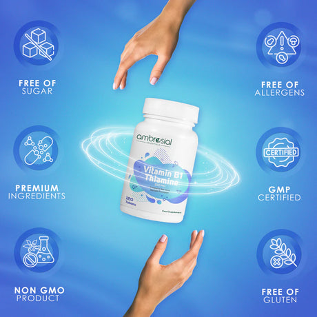 Ambrosial Vitamin B1 Thiamine 100mg