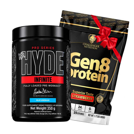 ProSupps Mr. HYDE Infinite Fully Dosed Pre-Workout 350gm | 40 Servings & Challenger Nutrition Gen 8 Protein 800gm 25 Servings