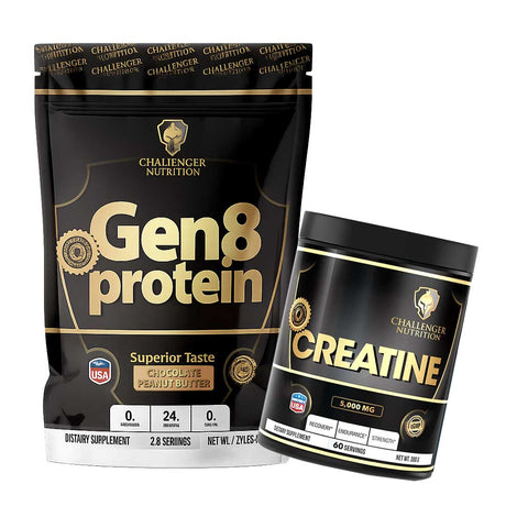 Challenger Nutrition Gen 8 Protein 800gm 25 Servings & Challenger Nutrition Creatine Powder | 60 Servings