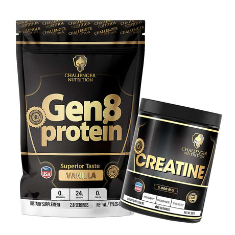 Challenger Nutrition Gen 8 Protein 800gm 25 Servings & Challenger Nutrition Creatine Powder | 60 Servings