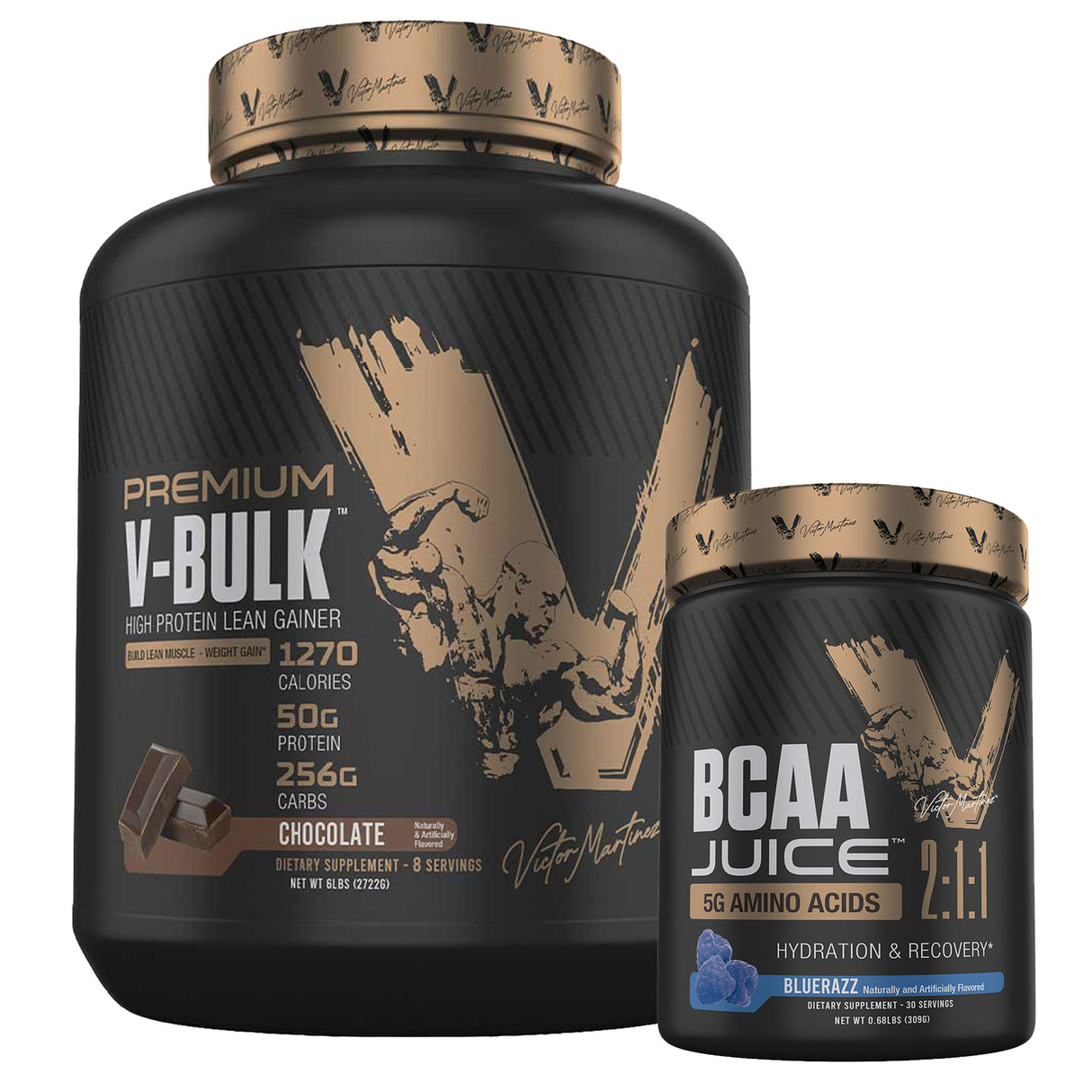 Premium V-Bulk High Protein Lean Gainer 6 LBS (2.7 KG) & BCAA Juice 5g Amino Acids | 30 Servings