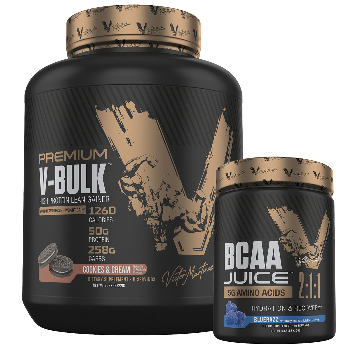 Premium V-Bulk High Protein Lean Gainer 6 LBS (2.7 KG) & BCAA Juice 5g Amino Acids | 30 Servings