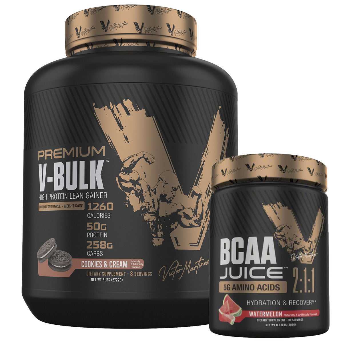 Premium V-Bulk High Protein Lean Gainer 6 LBS (2.7 KG) & BCAA Juice 5g Amino Acids | 30 Servings