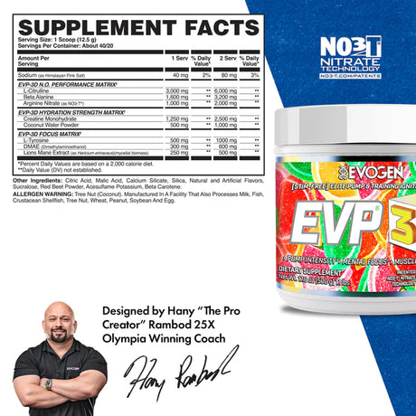 EVP-3D Non-Stim Pre-Workout | 40 Srevings