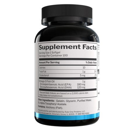 Rule1 Fish Oil Softgels -Omega-3 Fatty Acids