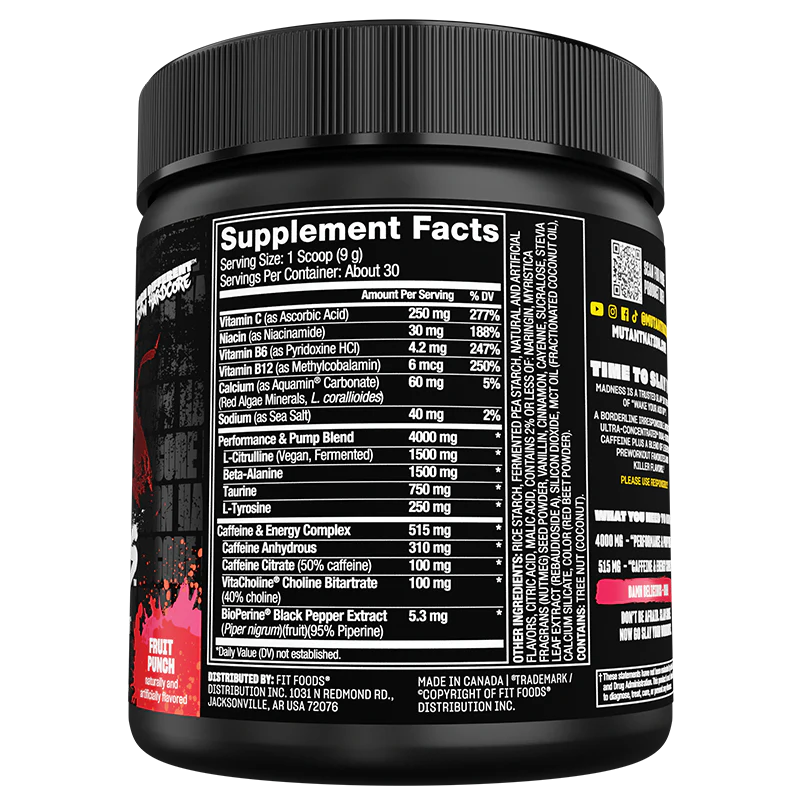 Mutant Madness - Pre-Workout Ultra-Concentrated | 30 Servings