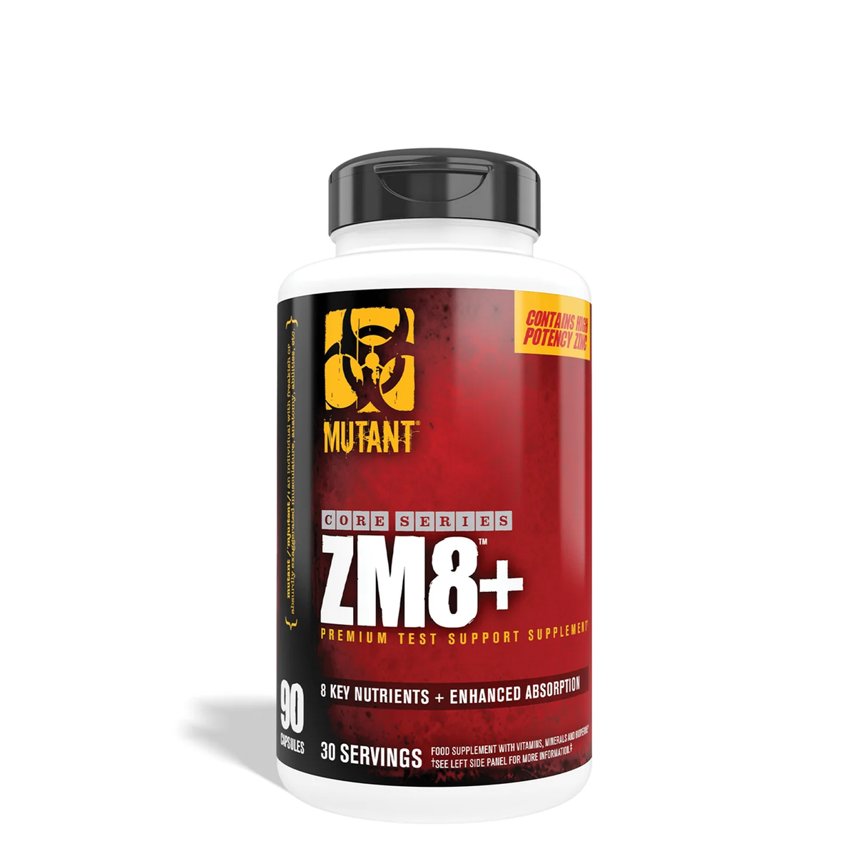 Mutant ZM8+ has 8 Essential Nutrients including Zinc Supplement for Test Support for men ­– 90 Capsules