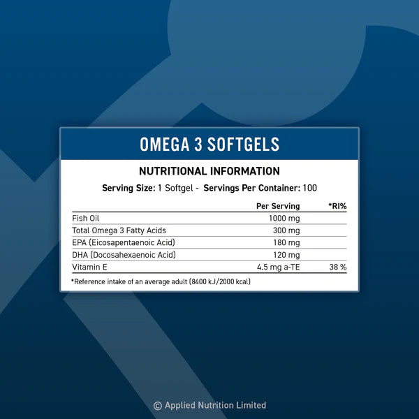 أبلايد نيوترشن Omega 3 Softgels – 100 كبسولة