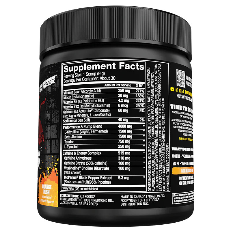 Mutant Madness - Pre-Workout Ultra-Concentrated | 30 Servings