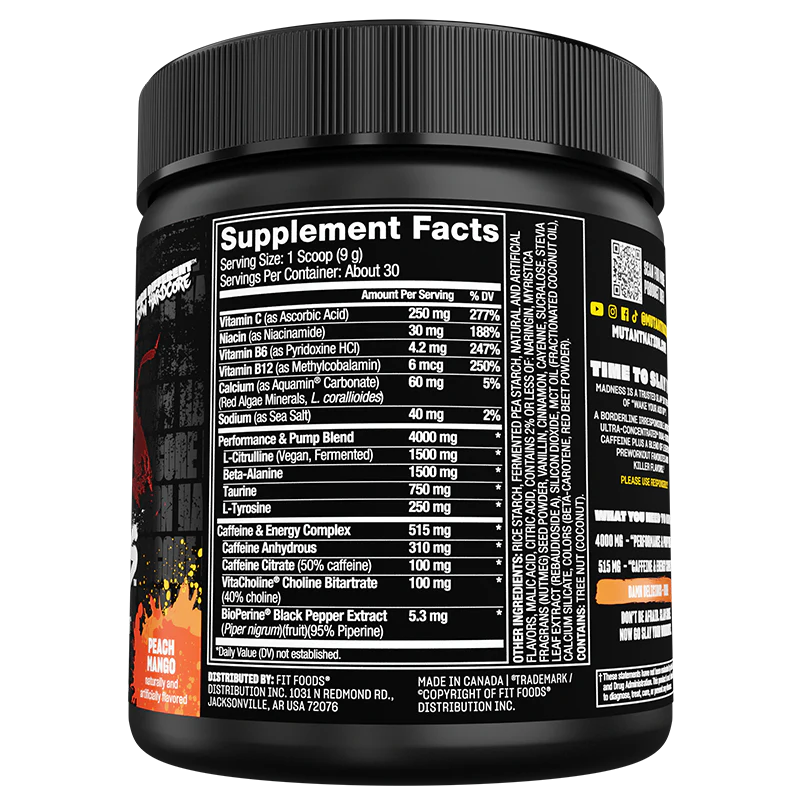 Mutant Madness - Pre-Workout Ultra-Concentrated | 30 Servings