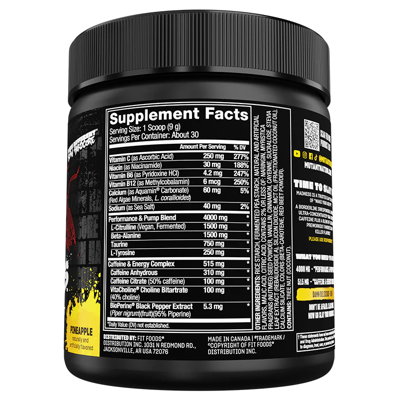 Mutant Madness - Pre-Workout Ultra-Concentrated | 30 Servings