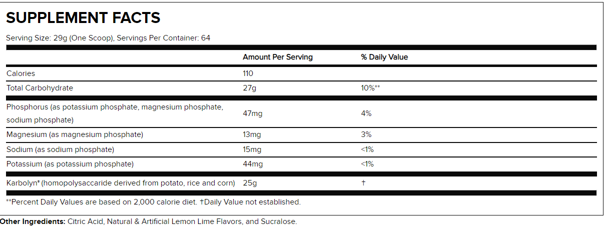 EFX Karbolyn Hydrate - Carbohydrates