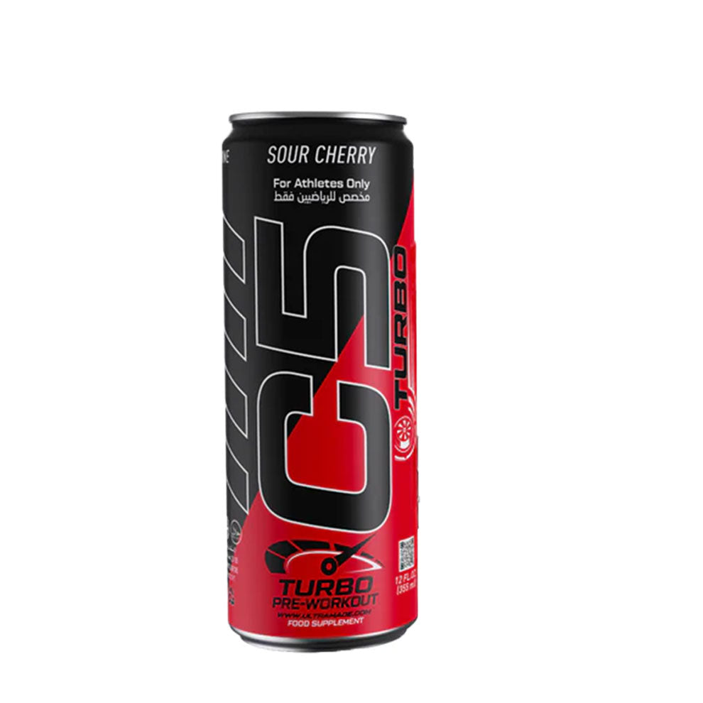 Ultramade C5 Turbo Pre-Workout Drink – 355 ml | 200 mg Caffeine - Sour Cherry