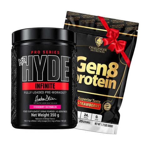 ProSupps Mr. HYDE Infinite Fully Dosed Pre-Workout 350gm | 40 Servings & Challenger Nutrition Gen 8 Protein 800gm 25 Servings