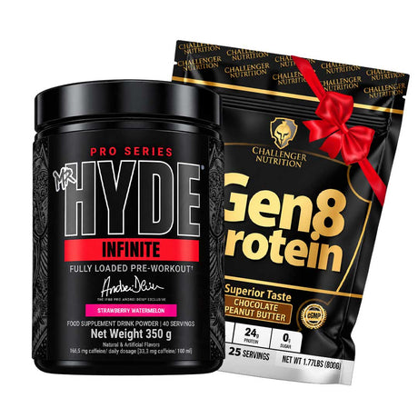ProSupps Mr. HYDE Infinite Fully Dosed Pre-Workout 350gm | 40 Servings & Challenger Nutrition Gen 8 Protein 800gm 25 Servings