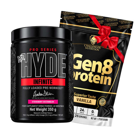 ProSupps Mr. HYDE Infinite Fully Dosed Pre-Workout 350gm | 40 Servings & Challenger Nutrition Gen 8 Protein 800gm 25 Servings