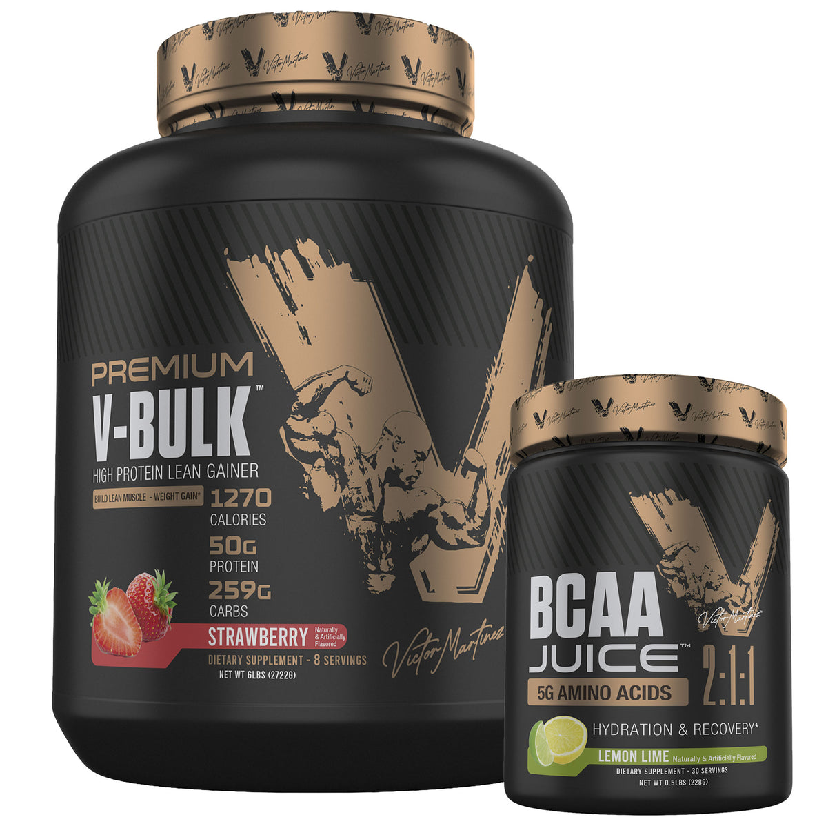 Premium V-Bulk High Protein Lean Gainer 6 LBS (2.7 KG) & BCAA Juice 5g Amino Acids | 30 Servings
