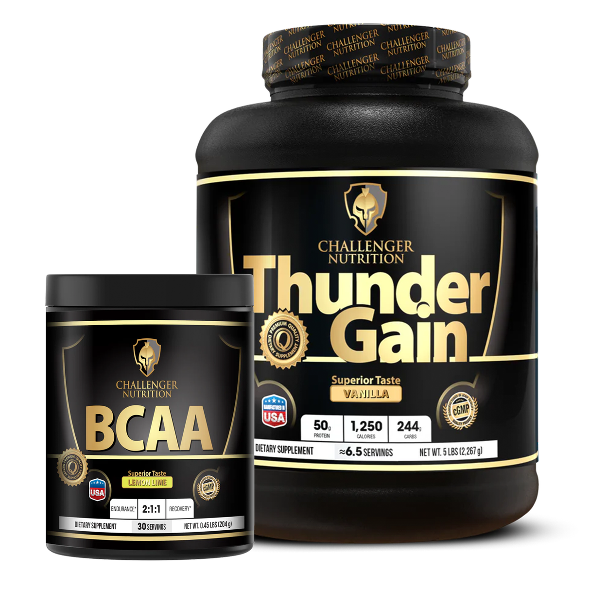Challenger Thunder Gain Gainer Protein + Challenger BCAA 30 Serving