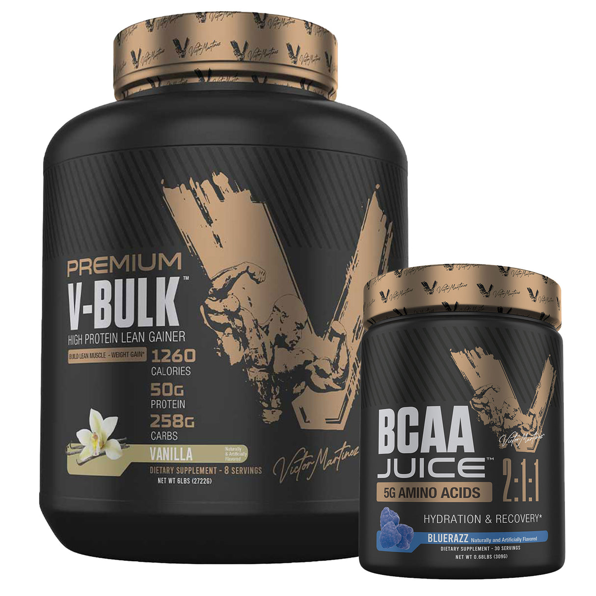 Premium V-Bulk High Protein Lean Gainer 6 LBS (2.7 KG) & BCAA Juice 5g Amino Acids | 30 Servings