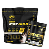 PVL Whey Gold – 100% Whey Protein Shake Mix 1.81 kg (4 lb) & Challenger Nutrition Creatine Powder | 60 Servings