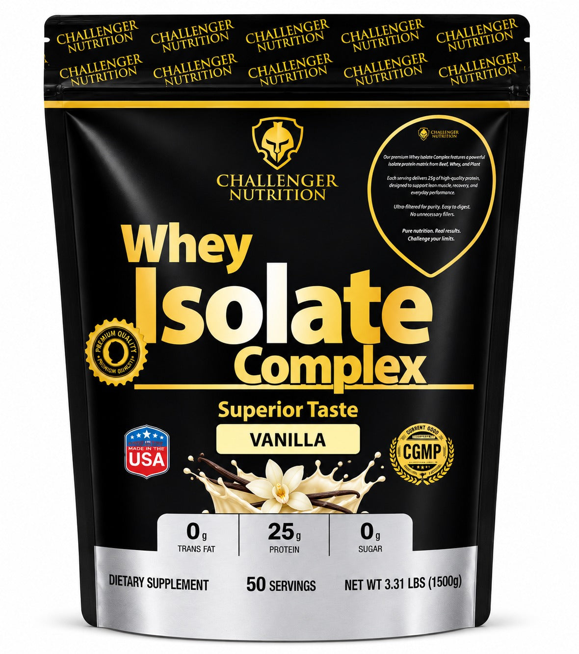 Challenger Nutrition Whey Isolate Complex – 1.5 KG | 50 Servings